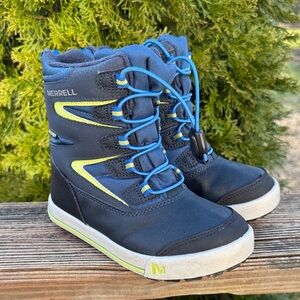 Merrell Kids Navy with Lime Accent Winter Boots size 12